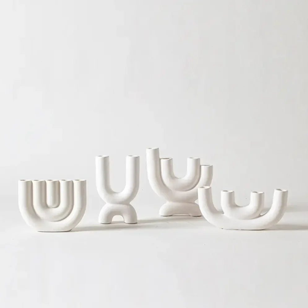 פמוטים \ מעמדי נירות מודרנים לעיצוב הבית - דגם ROZA סט 4 פמוטים