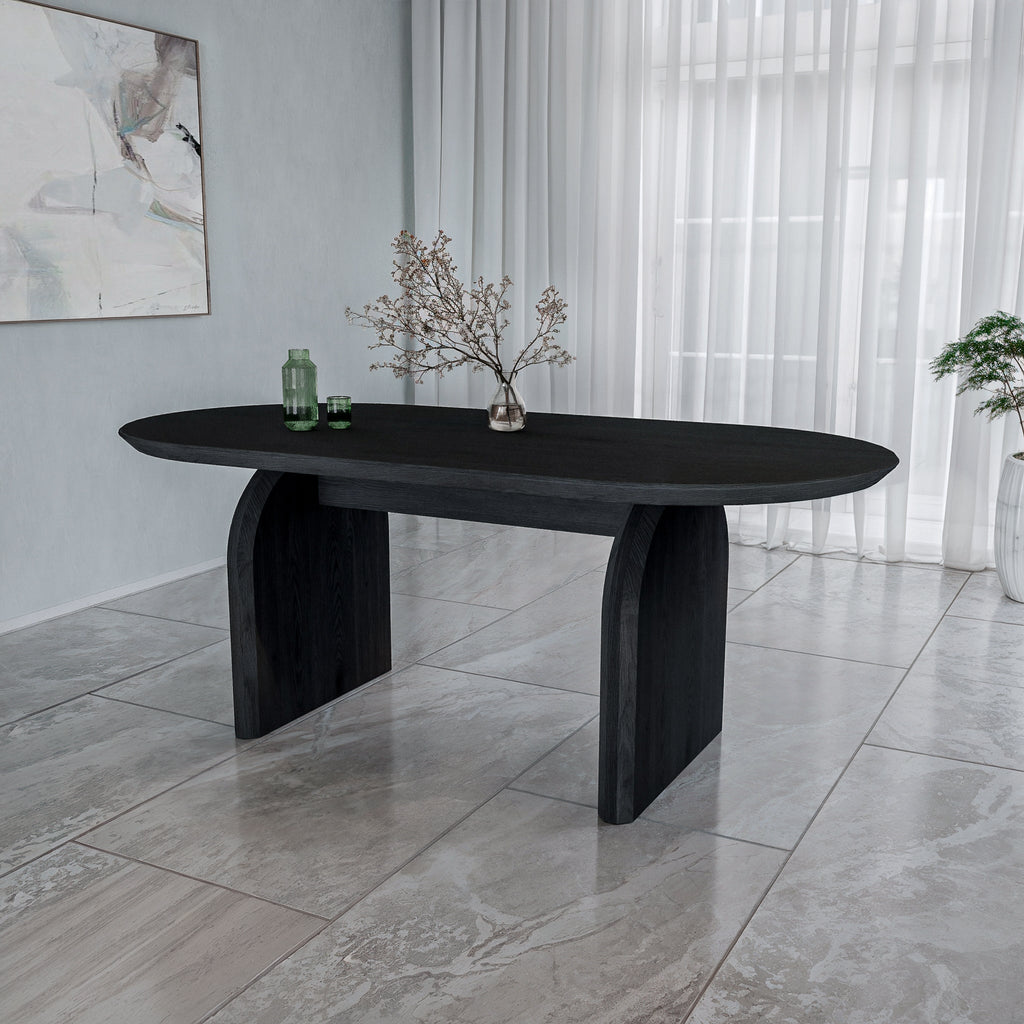 שולחן פינת אוכל מודרני דגם ליברה - צבע שחור