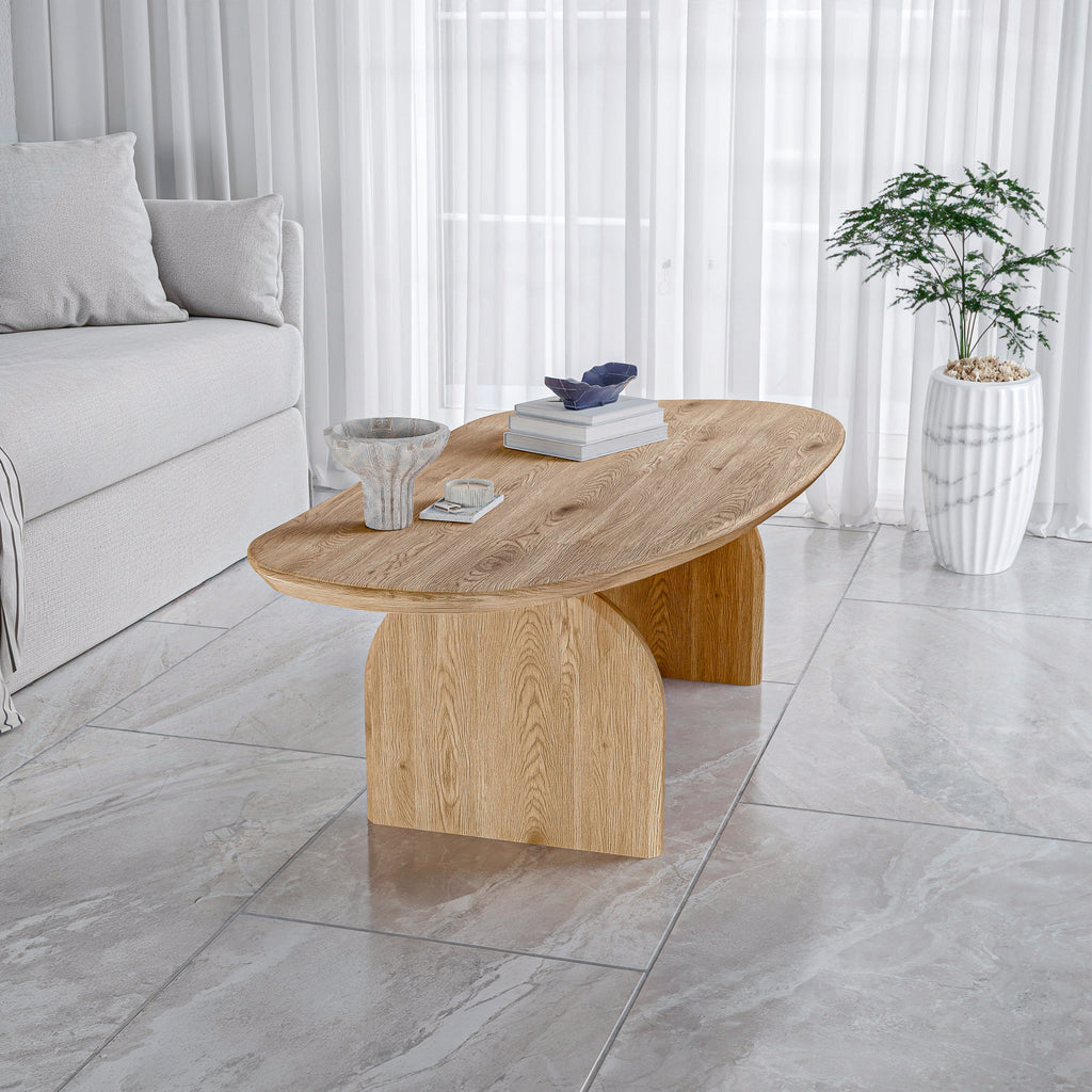 שולחן סלון מודרני מעוצב דגם סנטוריני - אלון