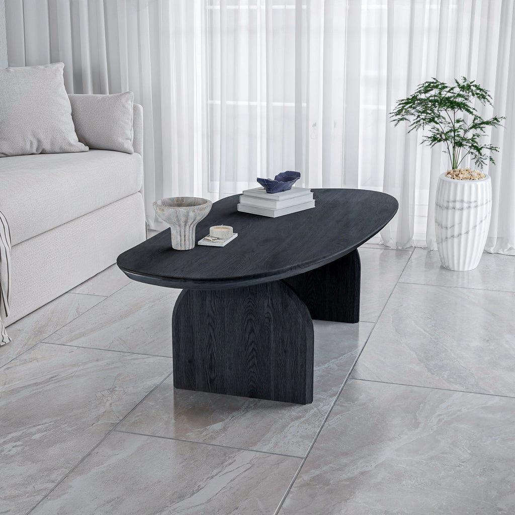 שולחן סלון מודרני מעוצב דגם סנטוריני - שחור