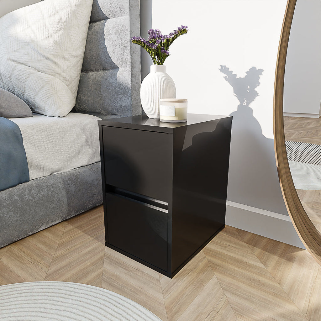 שידת לילה מודרנית לחדר שינה דגם הרמס שחור