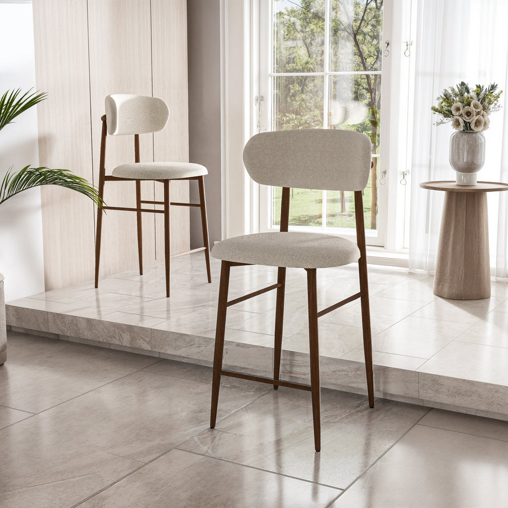 כסא בר מעוצב דגם ורונה - צבע אגוז