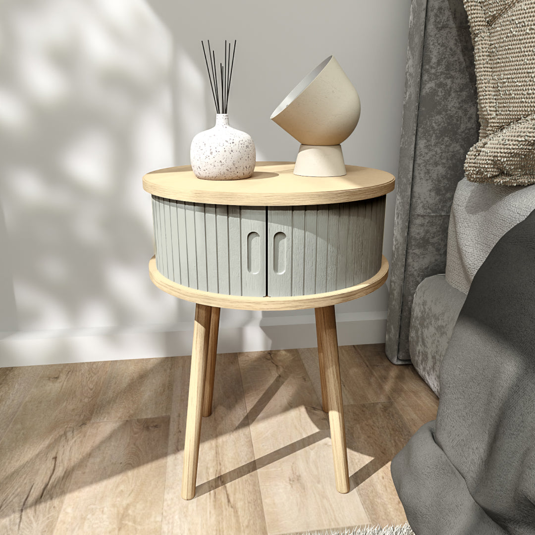 שידת לילה מודרנית לחדר שינה דגם רפאל אפור