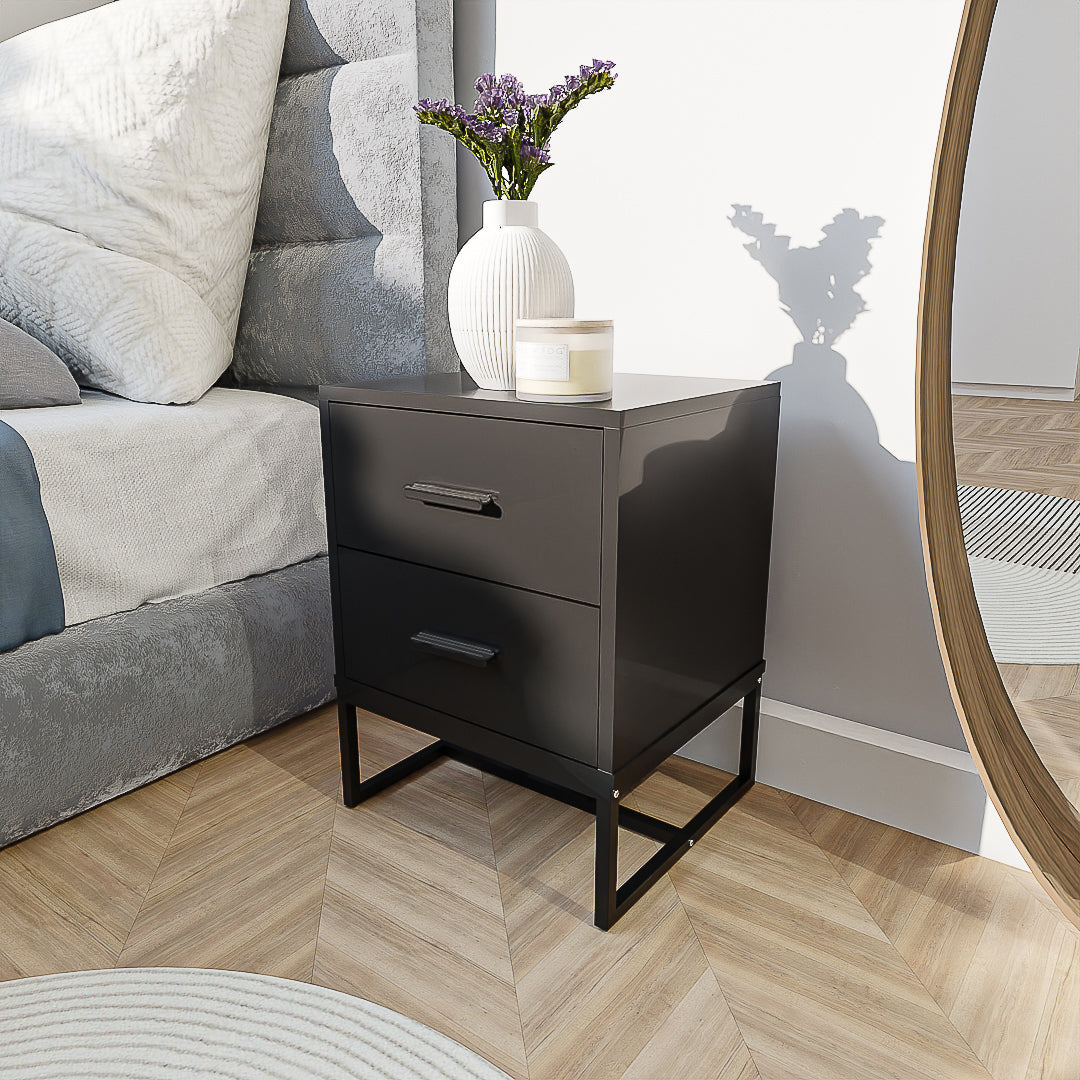 שידת לילה מודרנית לחדר שינה דגם טל שחור