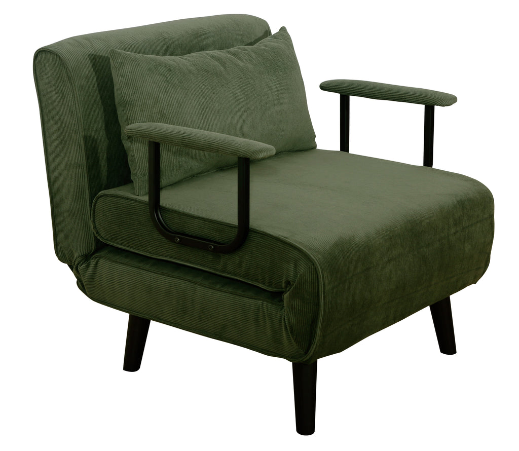 כורסה נפתחת למיטה מעוצבת דגם מילה - צבע ירוק