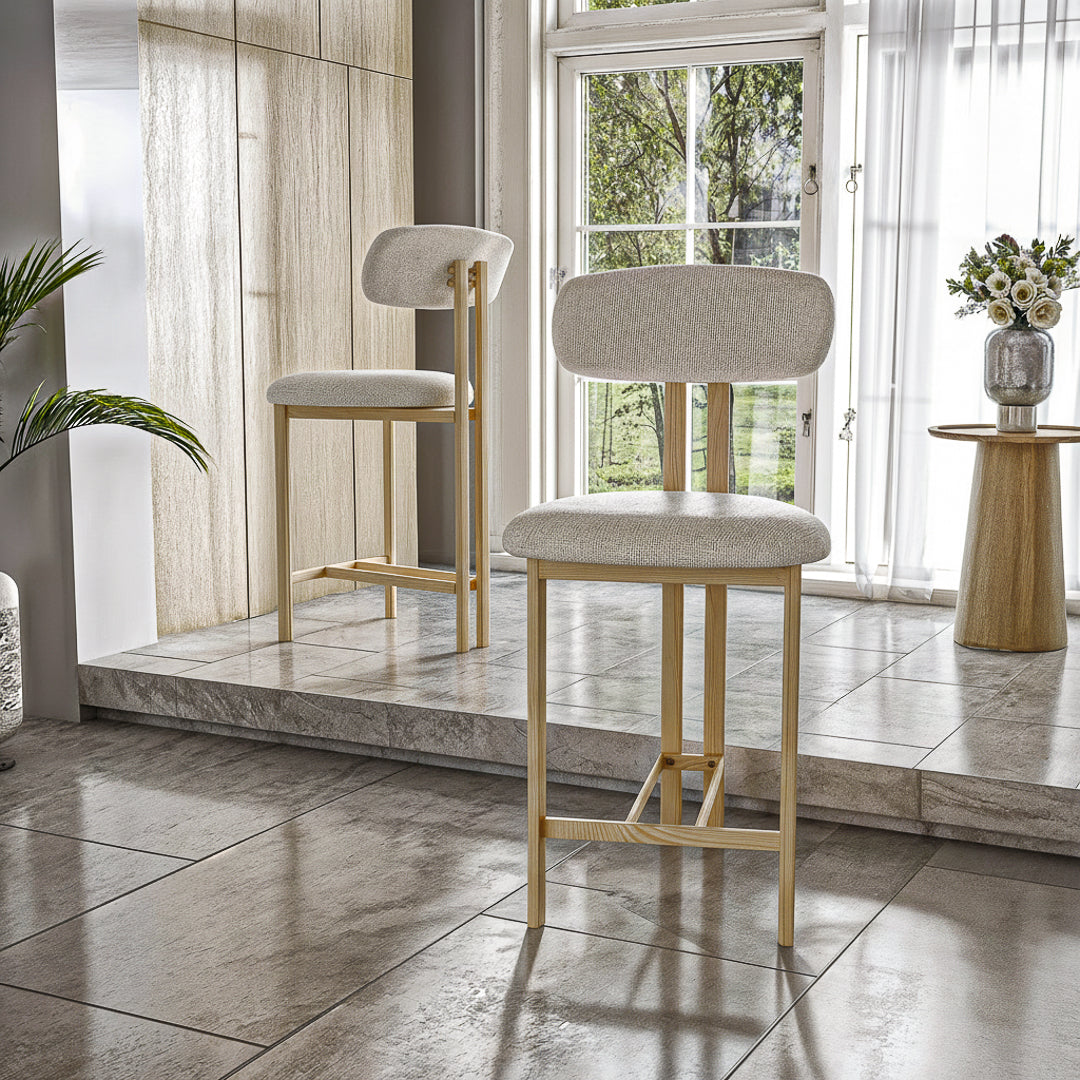 כסא בר דגם אמלפי - צבע עץ בהיר