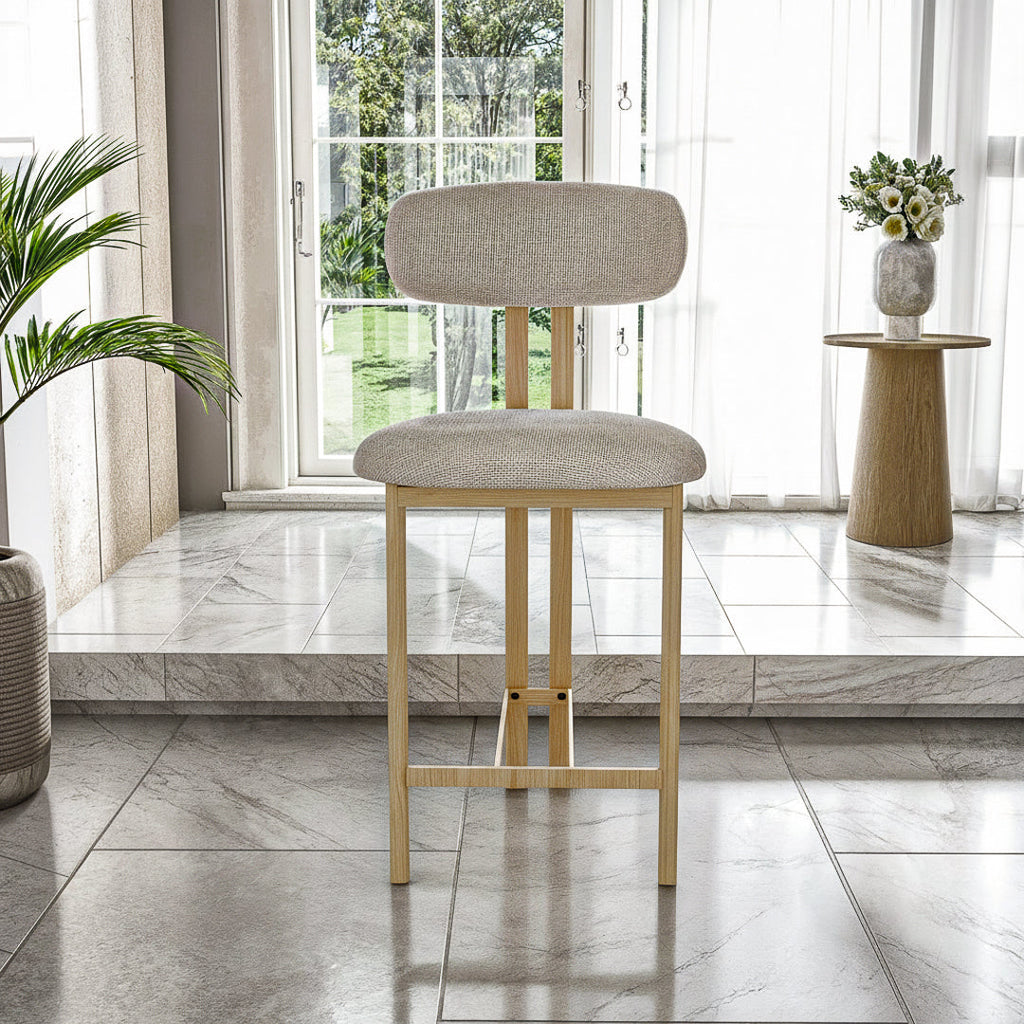 כסא בר דגם אמלפי - צבע עץ בהיר