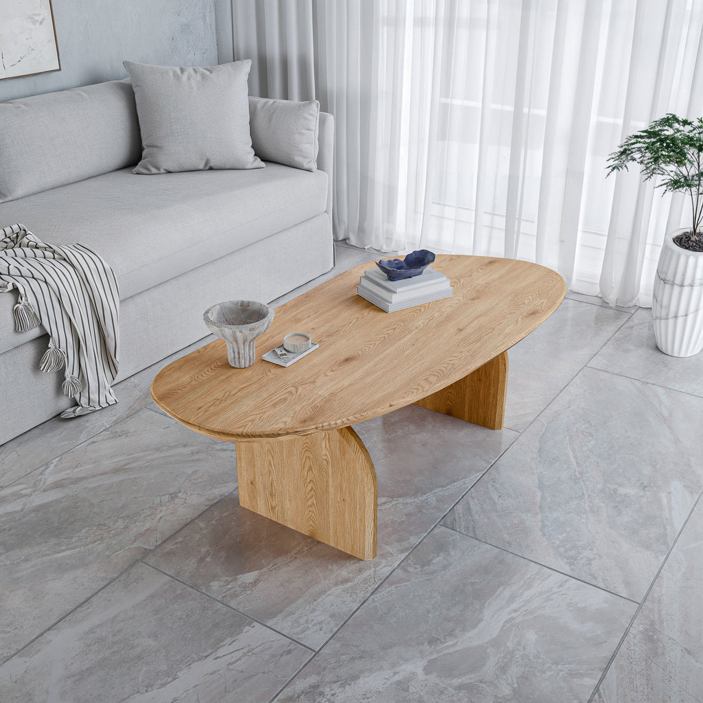 שולחן סלון מודרני מעוצב דגם סנטוריני - אלון