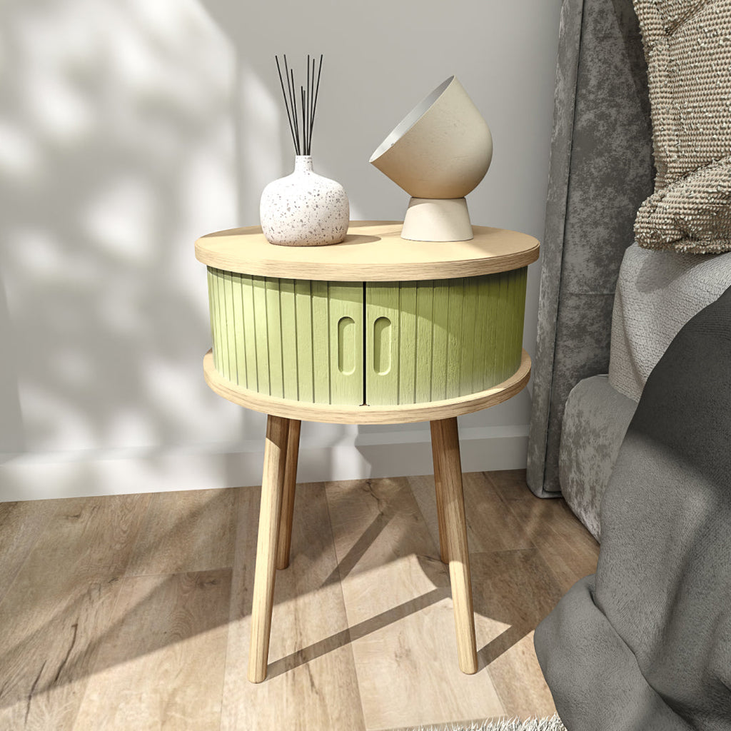 שידת לילה מודרנית לחדר שינה דגם רפאל ירוק