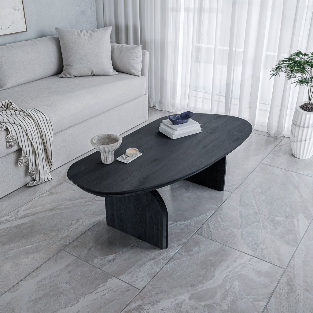 שולחן סלון מודרני מעוצב דגם סנטוריני - שחור