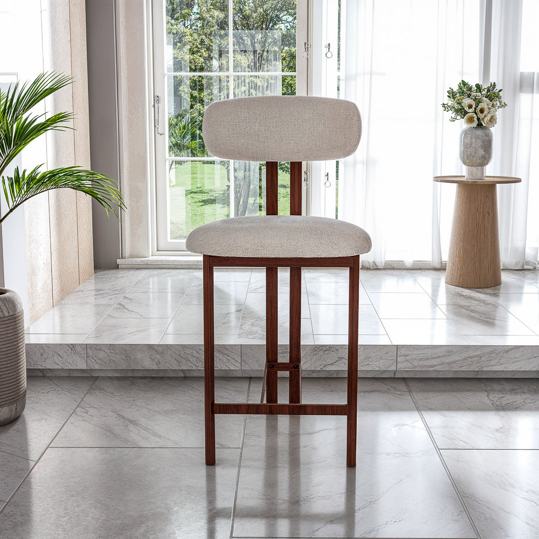 כסא בר דגם אמלפי - צבע אגוז