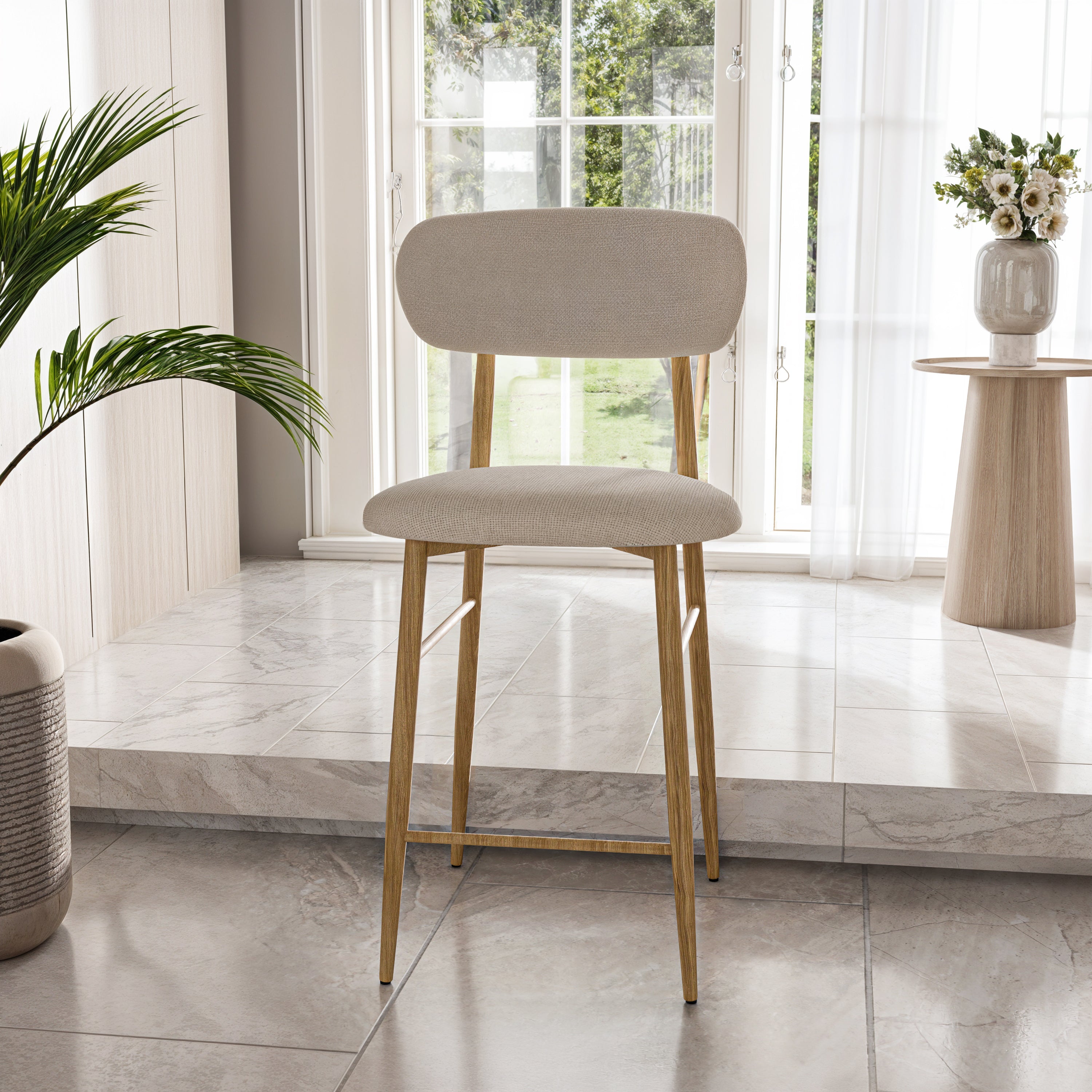 כסא בר מעוצב דגם ורונה - צבע עץ בהיר