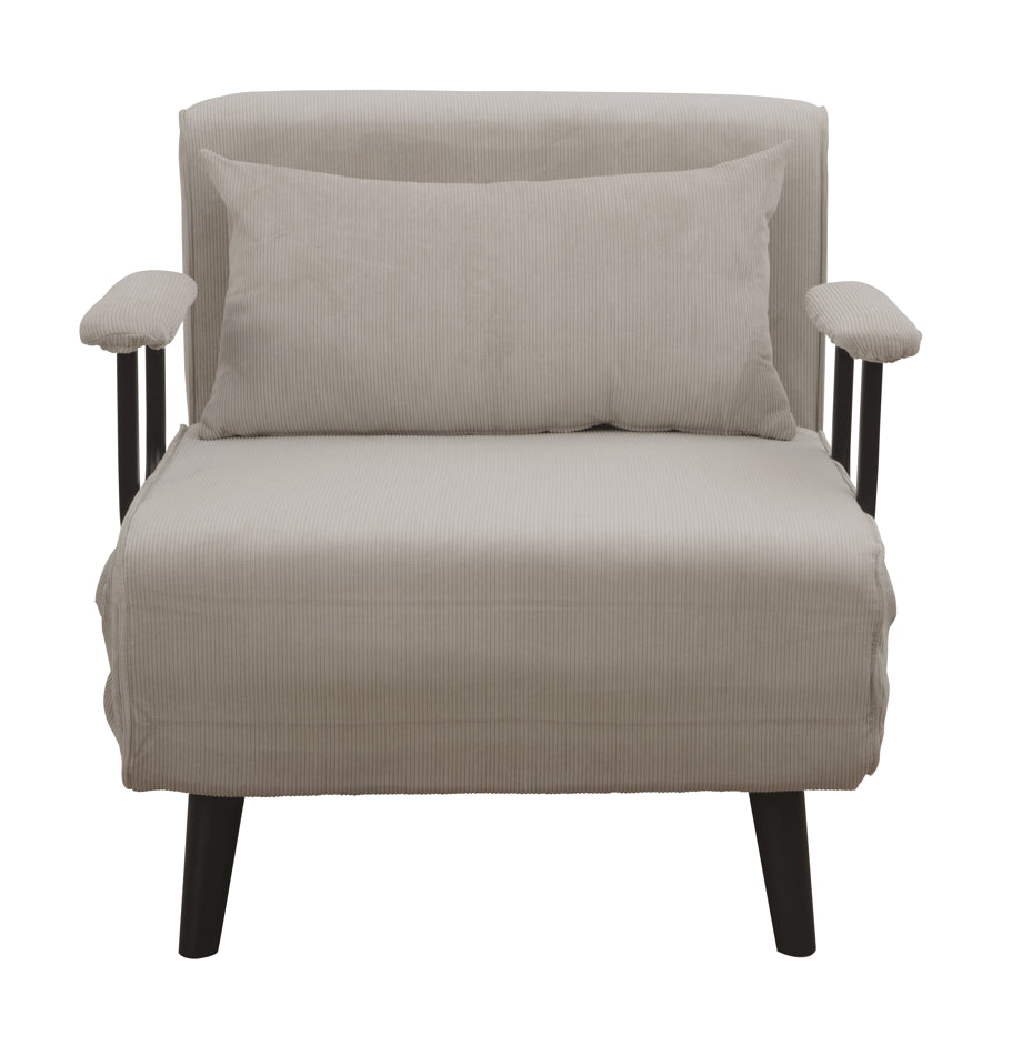 כורסה נפתחת למיטה מעוצבת דגם מילה - צבע אפור בהיר