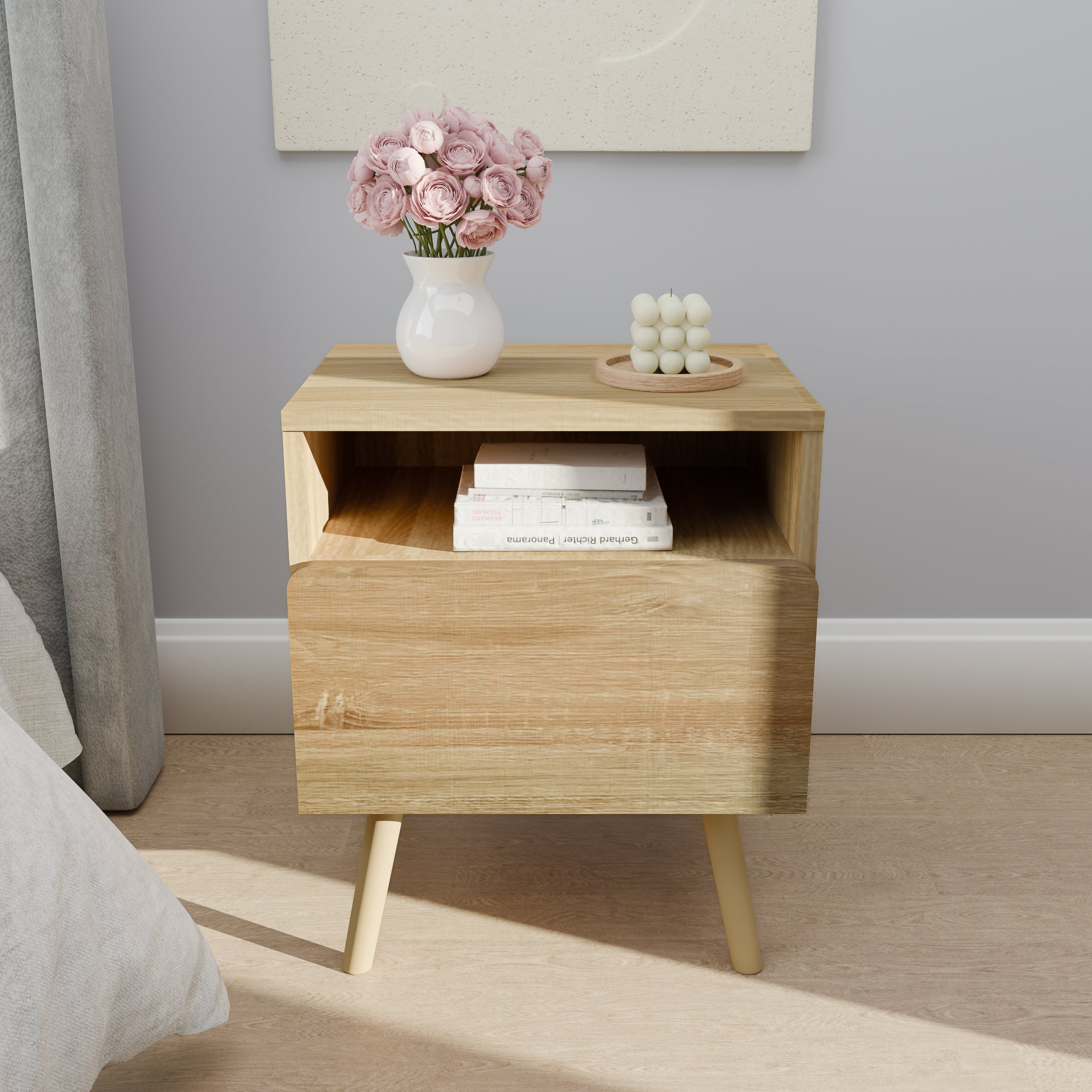 שידת לילה מודרנית לחדר שינה דגם טורינו אלון