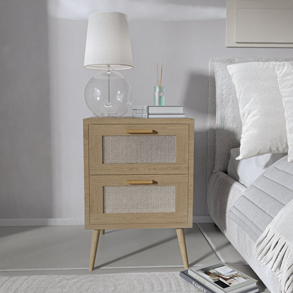 שידת לילה דגם מיאל - צבע עץ