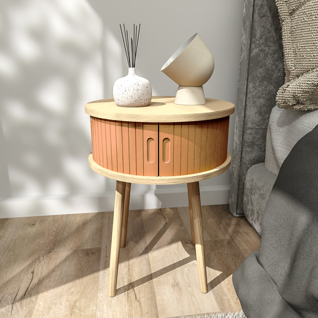 שידת לילה מודרנית לחדר שינה דגם רפאל כתום