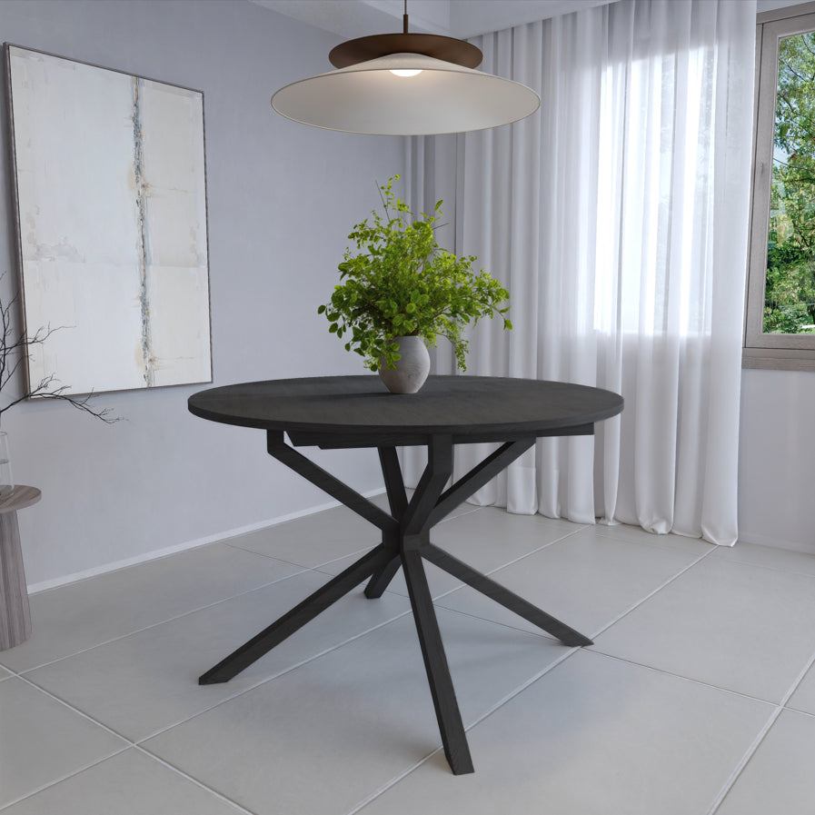 שולחן פינת אוכל נפתח דגם אטלנטה - צבע שחור