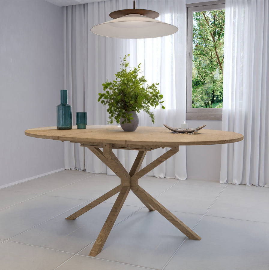 שולחן פינת אוכל נפתח דגם אטלנטה - צבע עץ בהיר