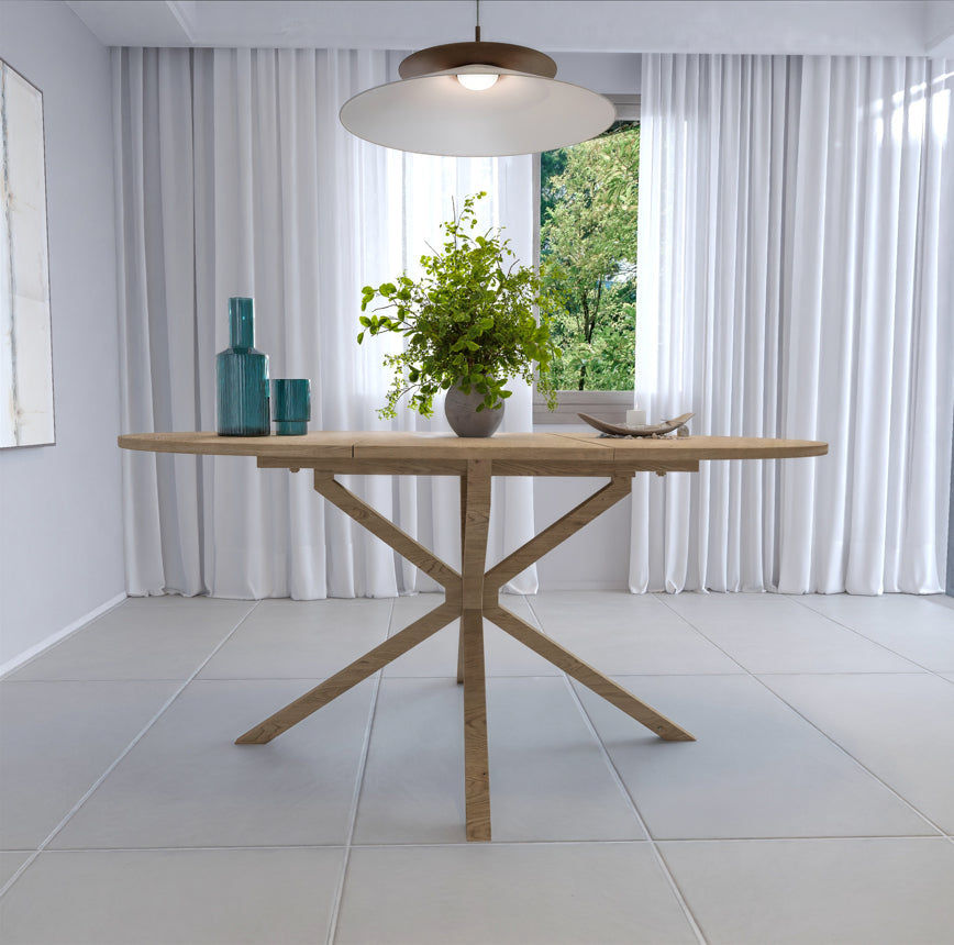 שולחן פינת אוכל נפתח דגם אטלנטה - צבע עץ בהיר