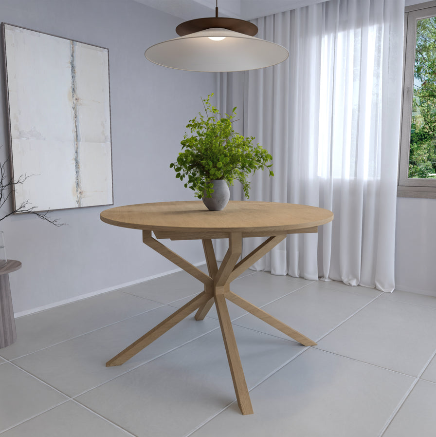 שולחן פינת אוכל נפתח דגם אטלנטה - צבע עץ בהיר