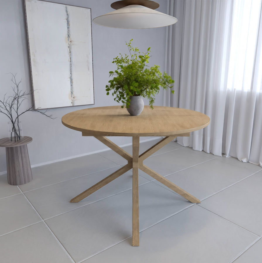 שולחן פינת אוכל נפתח דגם אטלנטה - צבע עץ בהיר