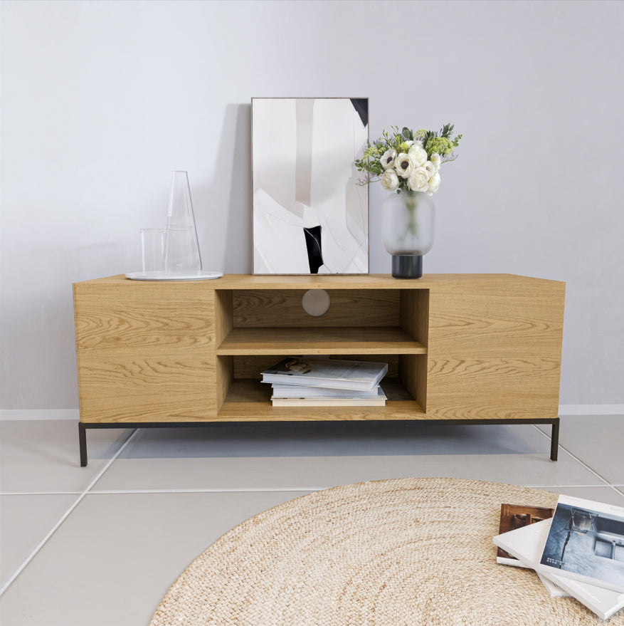 מזנון טלוויזיה דגם סול 120 סמ - צבע עץ בהיר