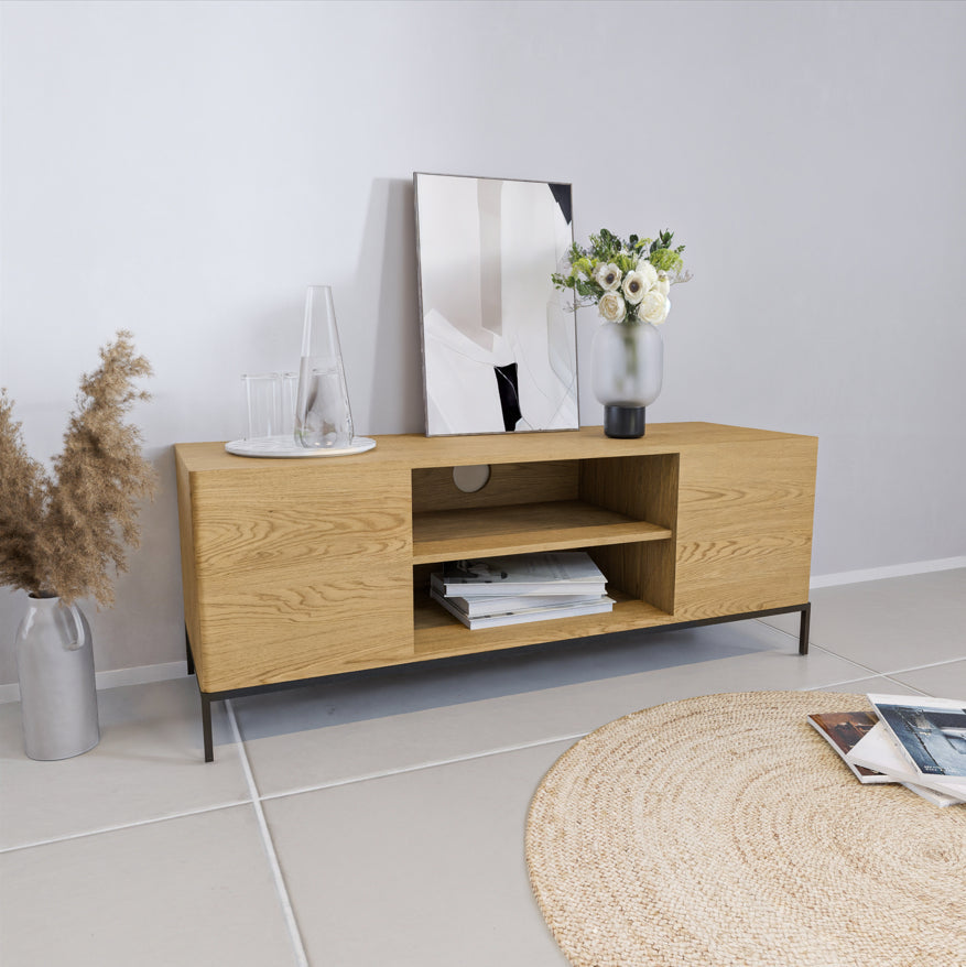 מזנון טלוויזיה דגם סול 120 סמ - צבע עץ בהיר