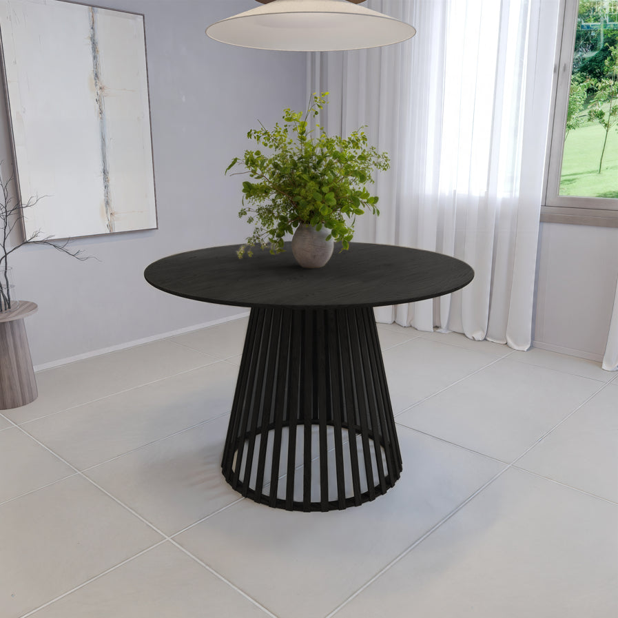 שולחן פינת אוכל מודרני דגם בוסטון קוטר 120 ס"מ - צבע שחור