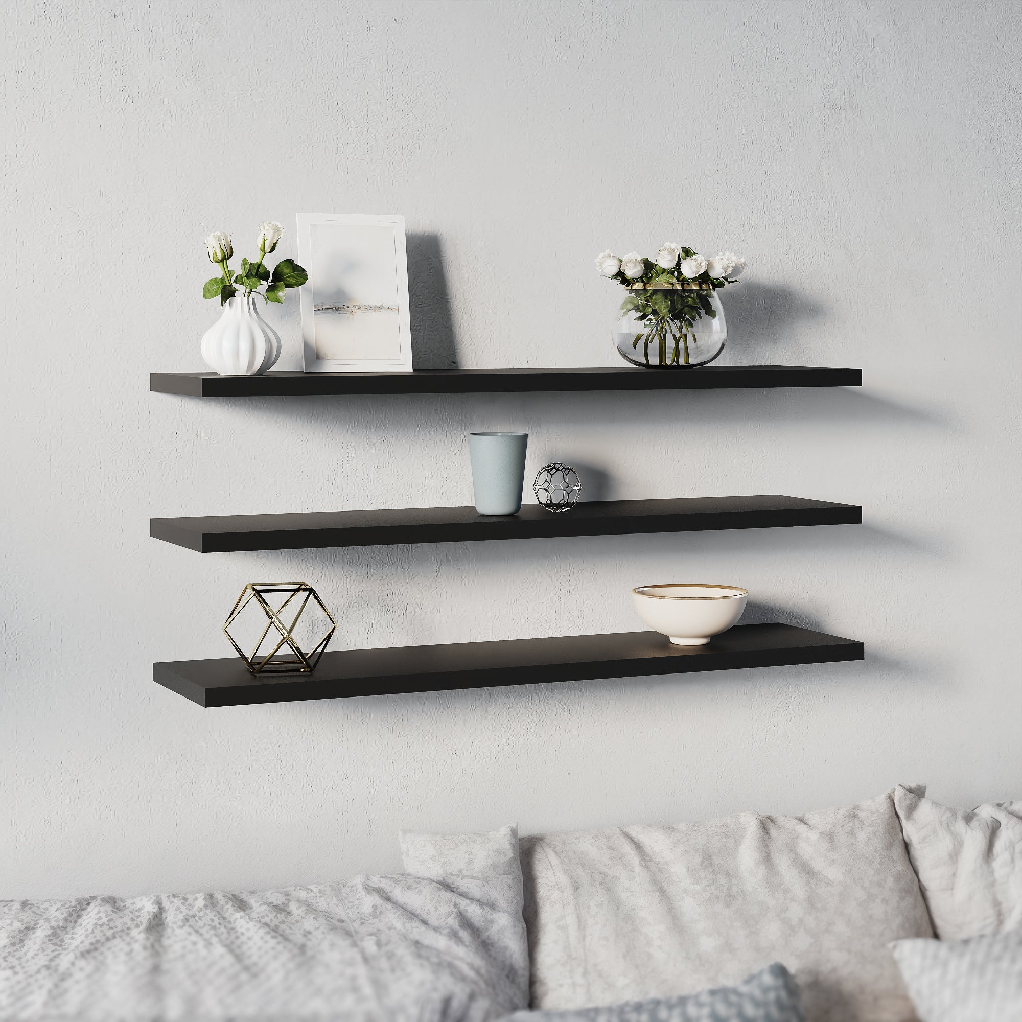 סט 3 מדפי תלייה דגם PILOT שחור