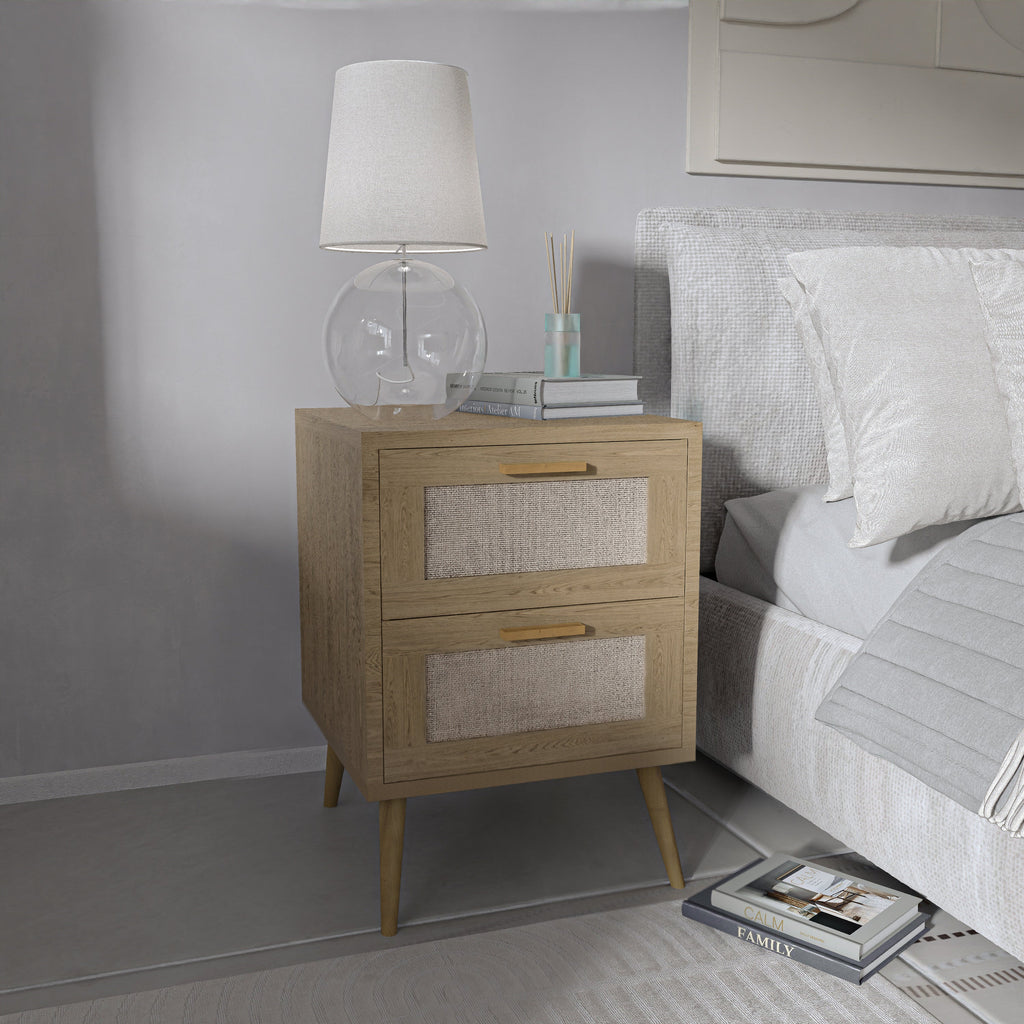 שידת לילה דגם מיאל - צבע עץ