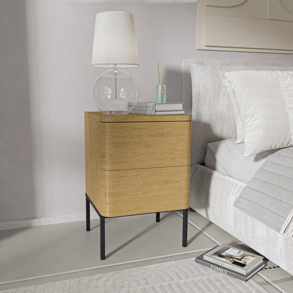 שידת לילה מודרנית לחדר שינה דגם ניס עץ