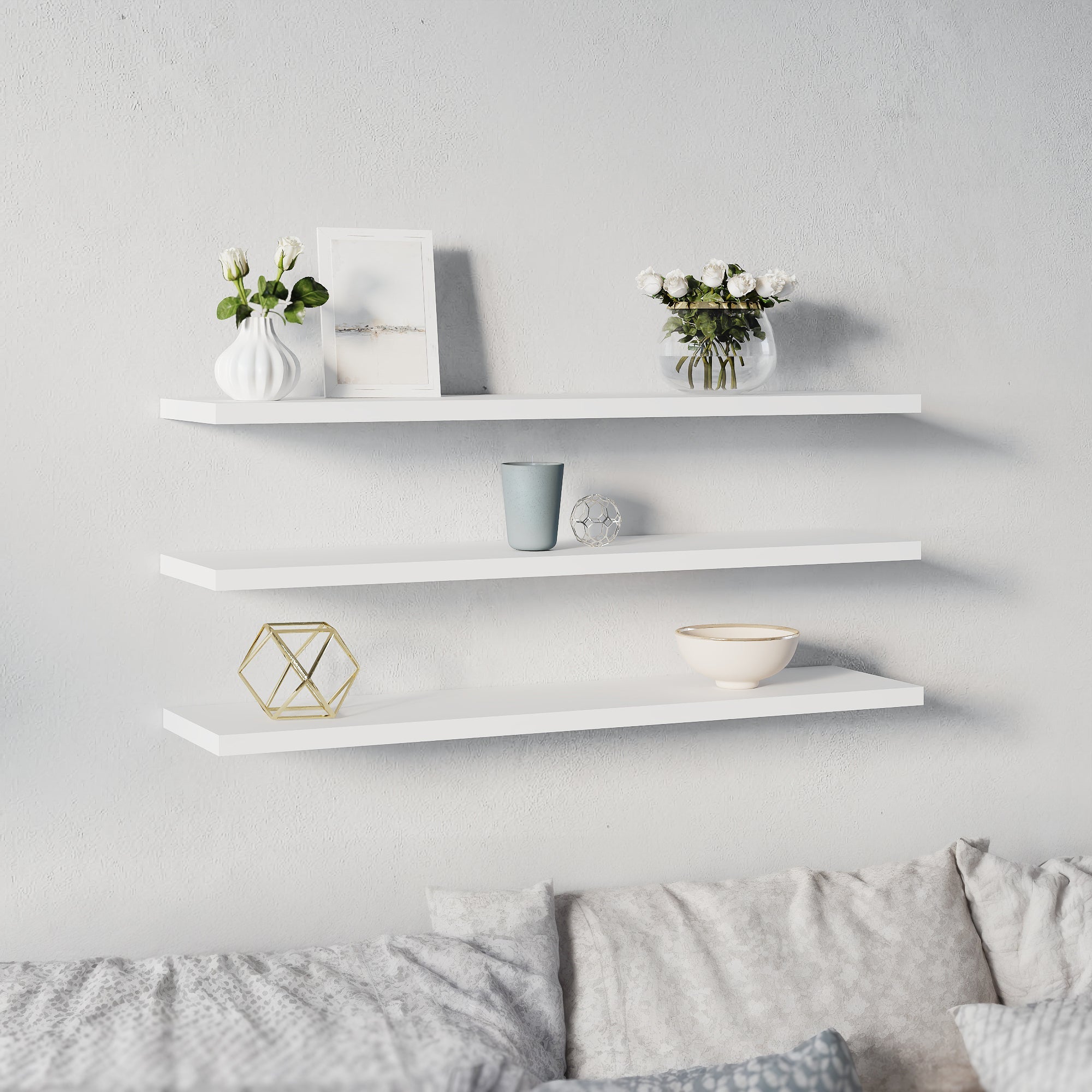 סט 3 מדפי תלייה דגם PILOT לבן