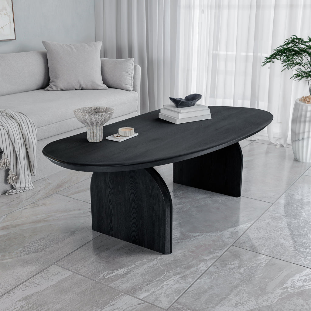 שולחן סלון מודרני מעוצב דגם סנטוריני - שחור