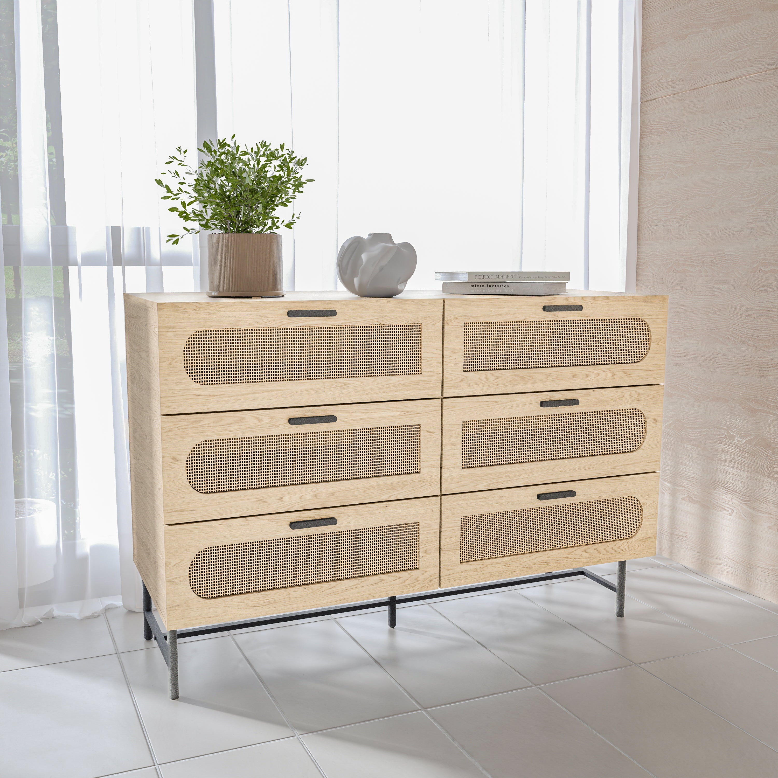 קומודה \ שידת אחסון 6 מגירות דגם מיקה