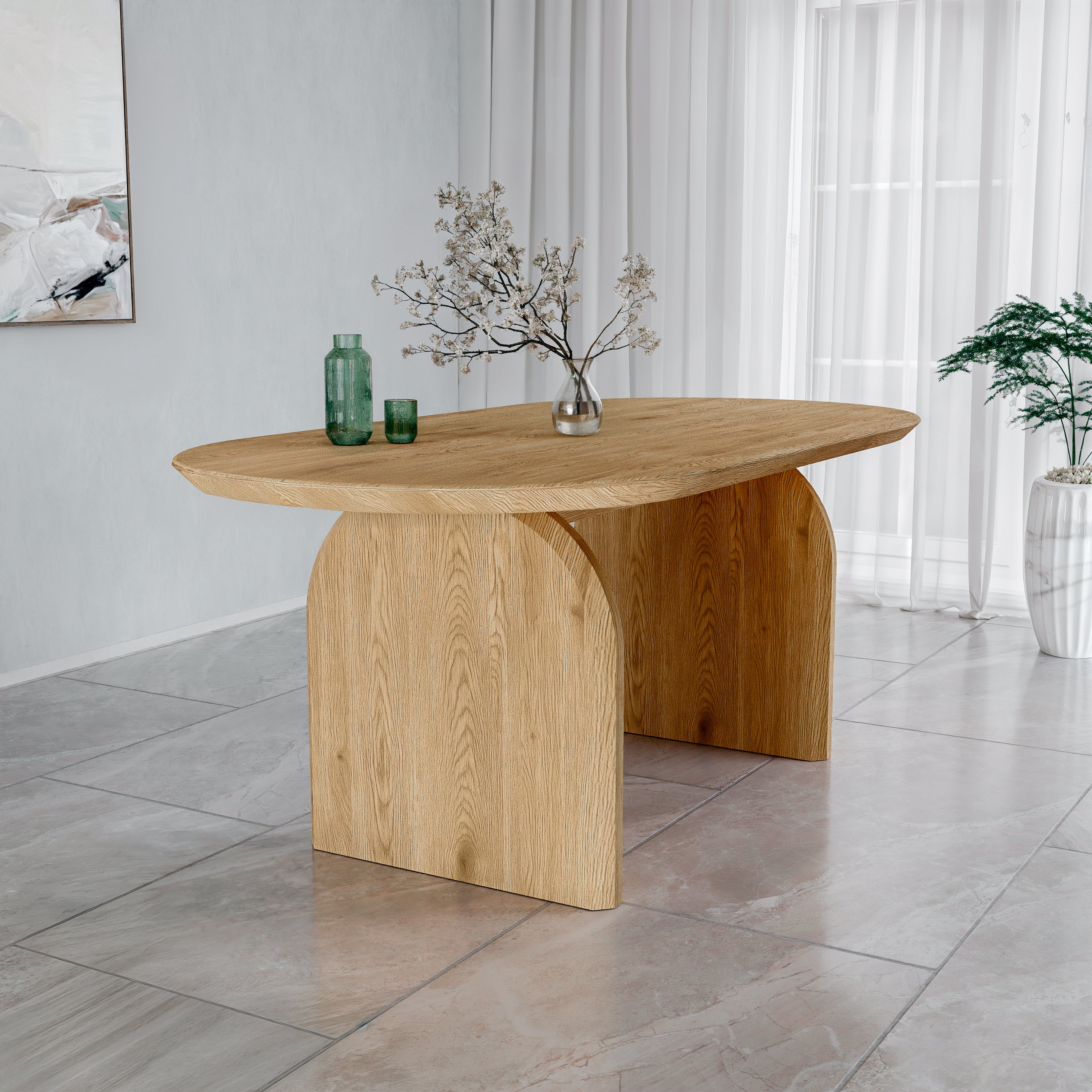 שולחן פינת אוכל מודרני דגם ליברה - צבע אלון