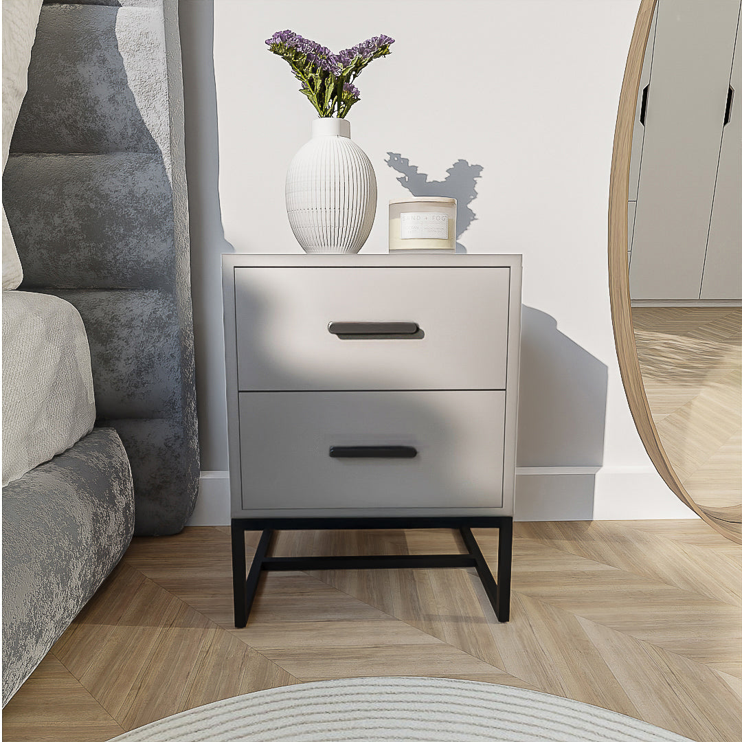 שידת לילה מודרנית לחדר שינה דגם טל אפור