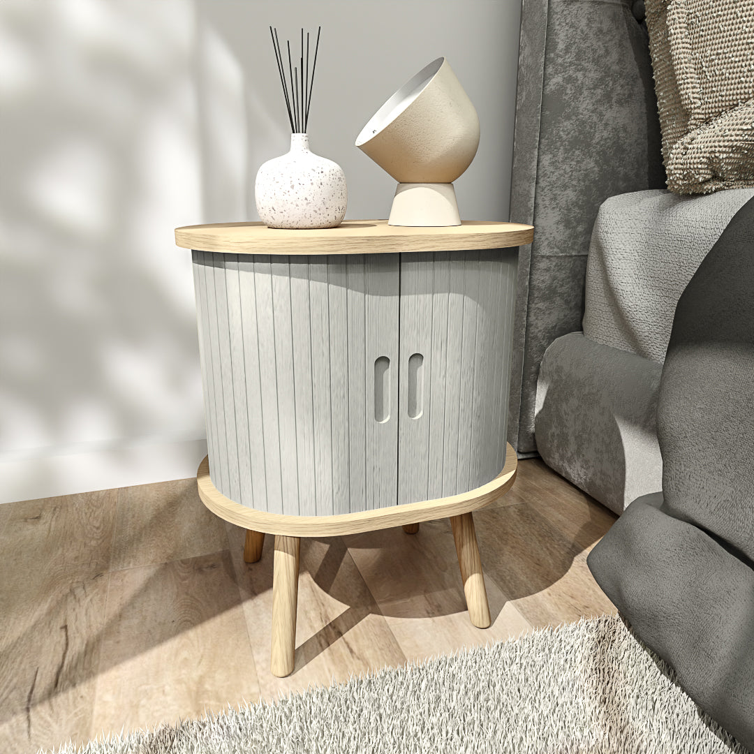 שידת לילה מודרנית לחדר שינה דגם LUNA אפור