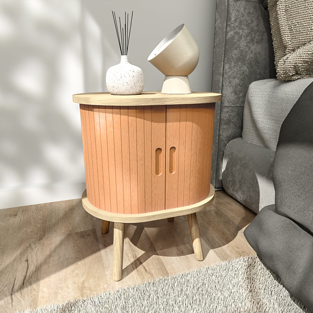 שידת לילה מודרנית לחדר שינה דגם LUNA כתום