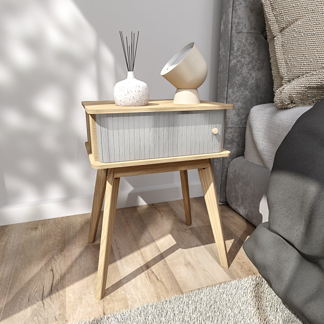 שידת לילה מודרנית לחדר שינה דגם ROZA אפור