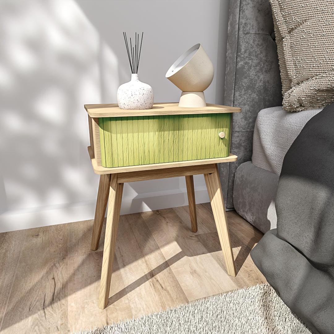 שידת לילה מודרנית לחדר שינה דגם ROZA ירוק