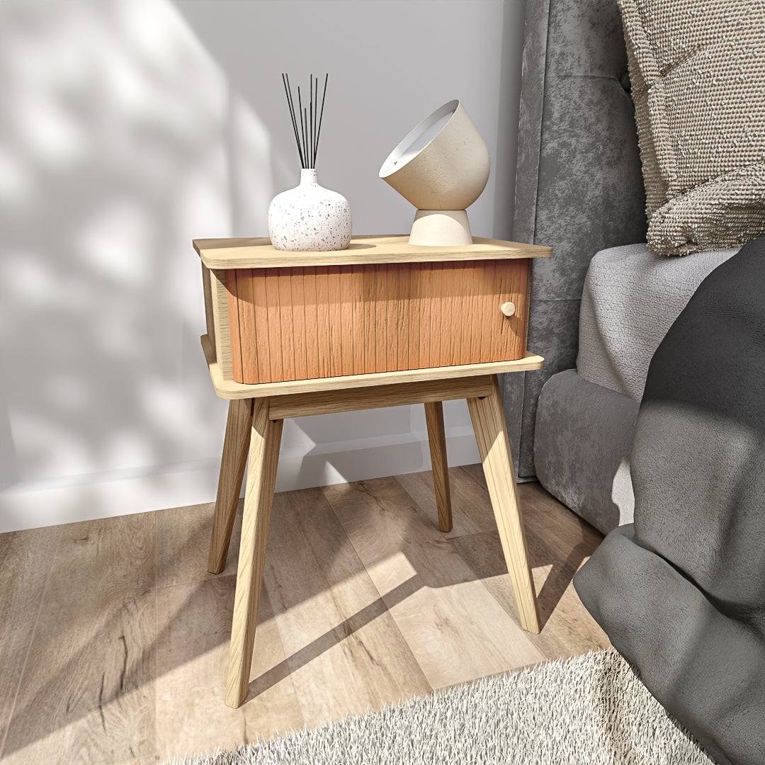 שידת לילה מודרנית לחדר שינה דגם ROZA כתום