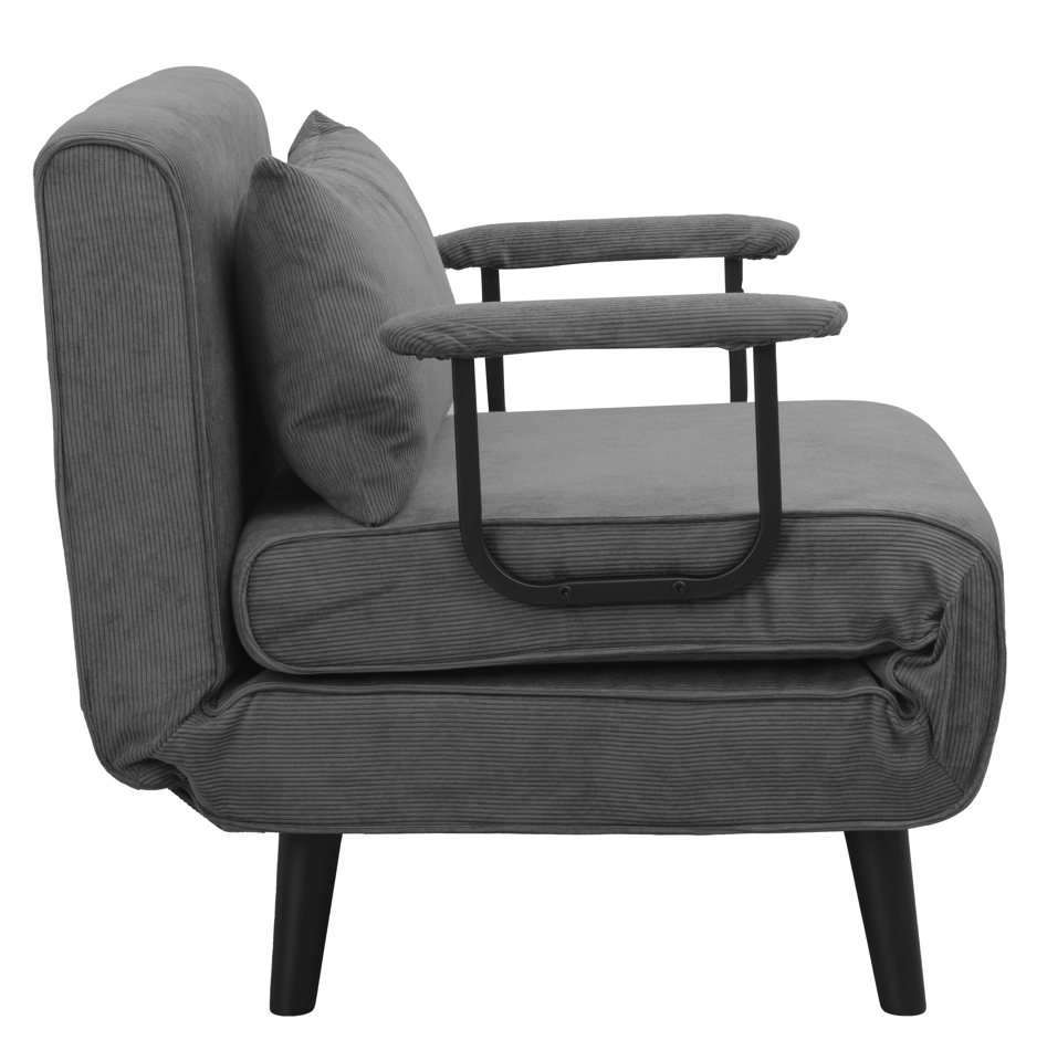 כורסה נפתחת למיטה מעוצבת דגם מילה - צבע אפור כהה