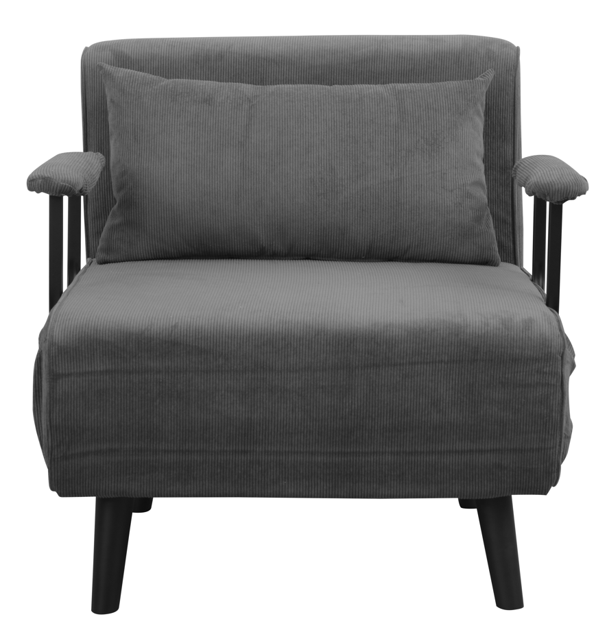 כורסה נפתחת למיטה מעוצבת דגם מילה - צבע אפור כהה